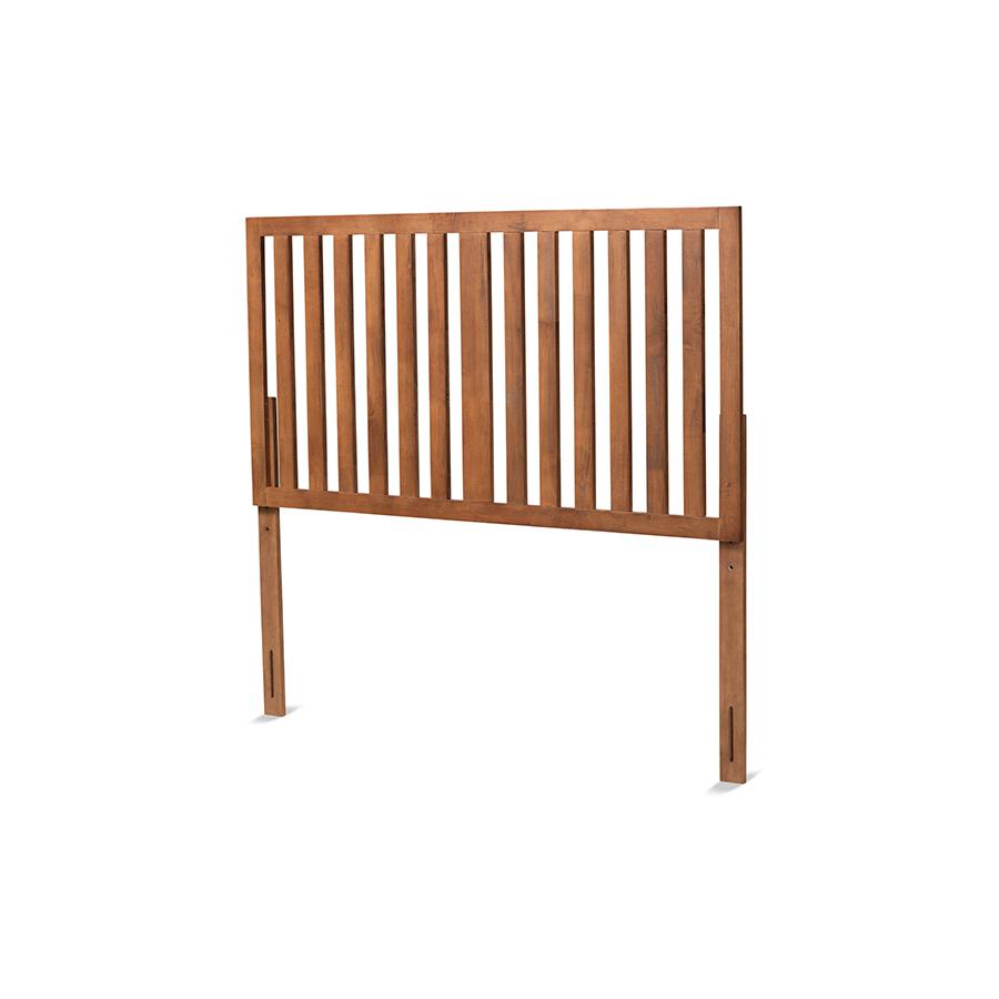 Oren Modern and Transitional Ash Walnut Finished Wood Queen Size Headboard. Picture 1