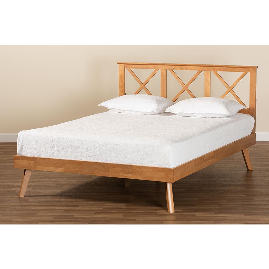 Galvin Modern and Contemporary Brown Finished Wood Queen Size Platform Bed. Picture 7