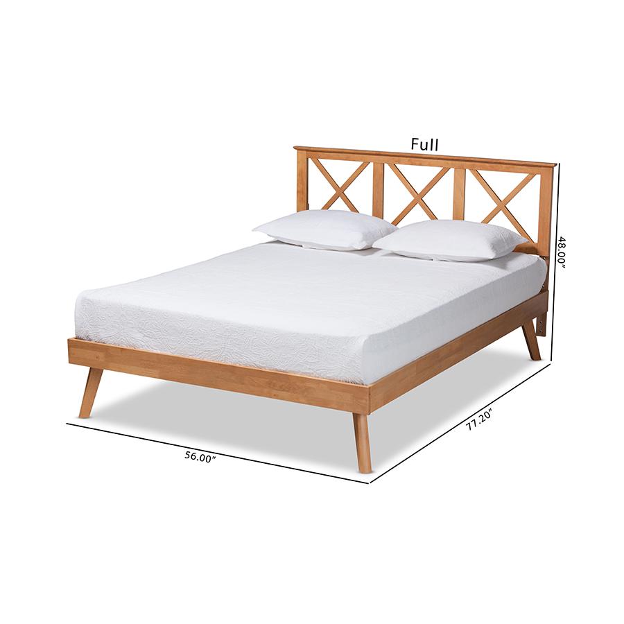 Galvin Modern and Contemporary Brown Finished Wood Queen Size Platform Bed. Picture 8