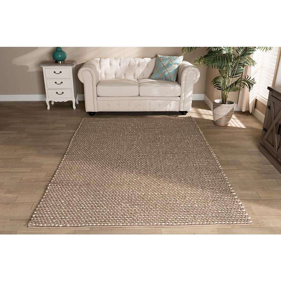 Colemar Modern and Contemporary Brown Handwoven Wool Dori Blend Area Rug. Picture 9