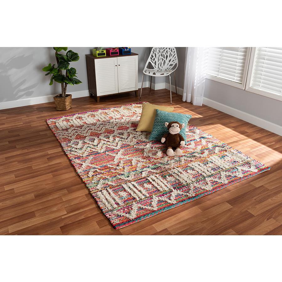 Graydon Modern and Contemporary Multi-Colored Handwoven Fabric Blend Area Rug. Picture 9