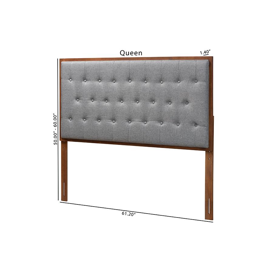 Walnut Brown Finished Wood Queen size Headboard. Picture 7