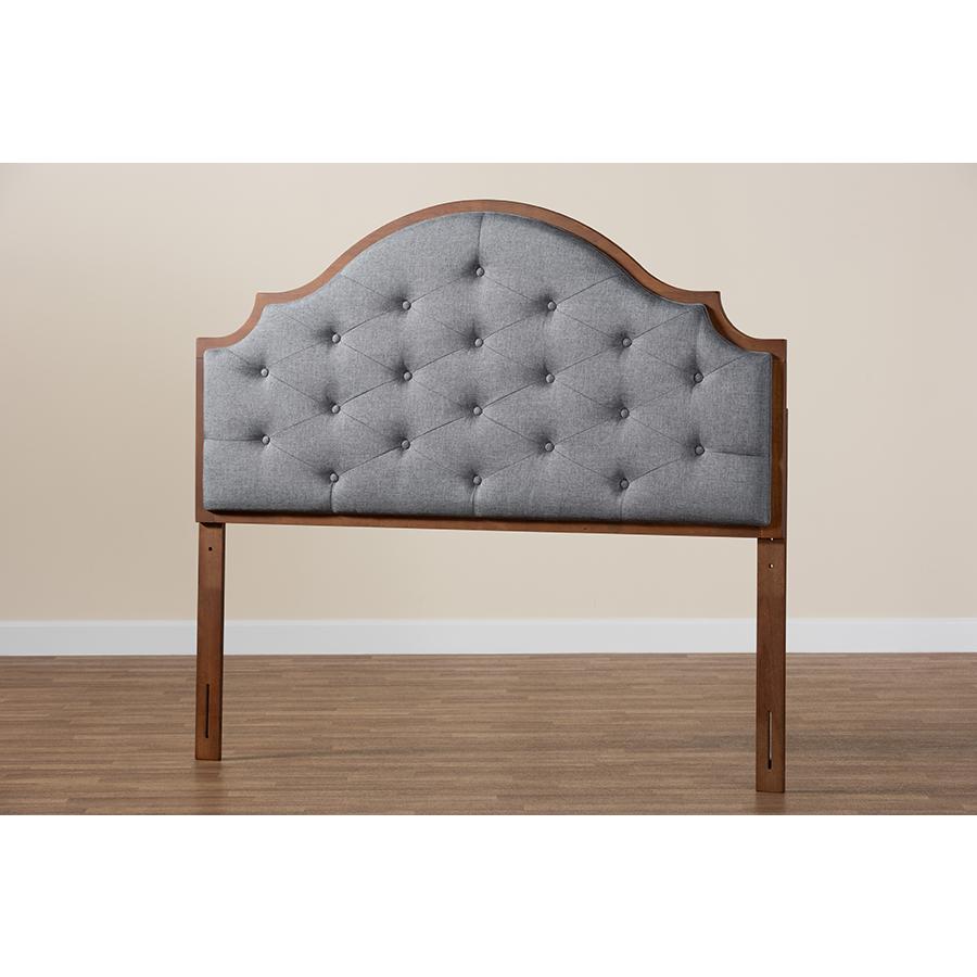 Walnut Brown Finished Wood Queen Size Headboard. Picture 6