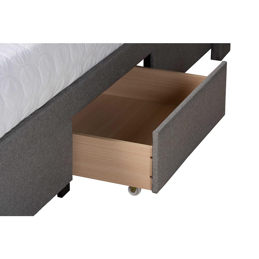 Dark Brown Finished Wood Queen Size 3-Drawer Storage Platform Bed. Picture 7