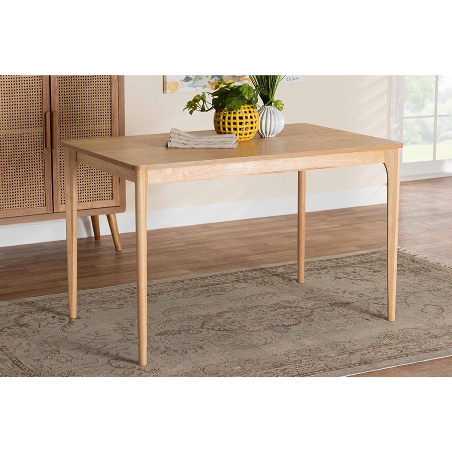 Baxton Studio Sherwin Mid-Century Modern Natural Oak Finished Wood Dining Table. Picture 19