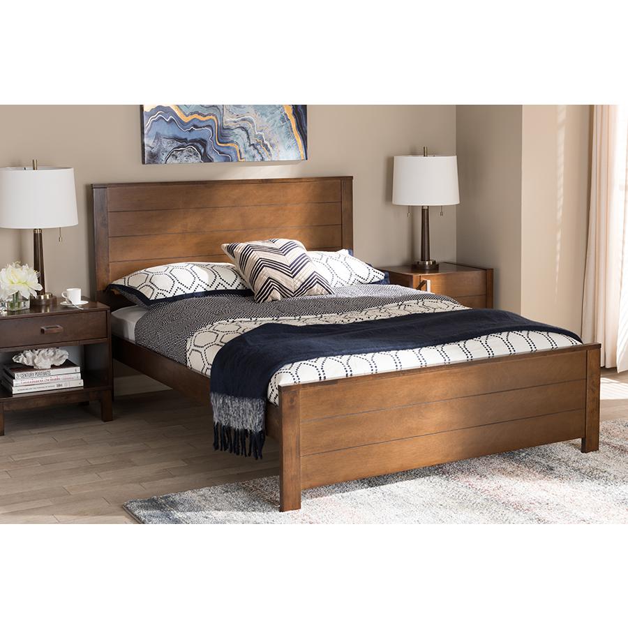 Catalina Modern Classic Mission Style Brown-Finished Wood Full Platform Bed. Picture 17