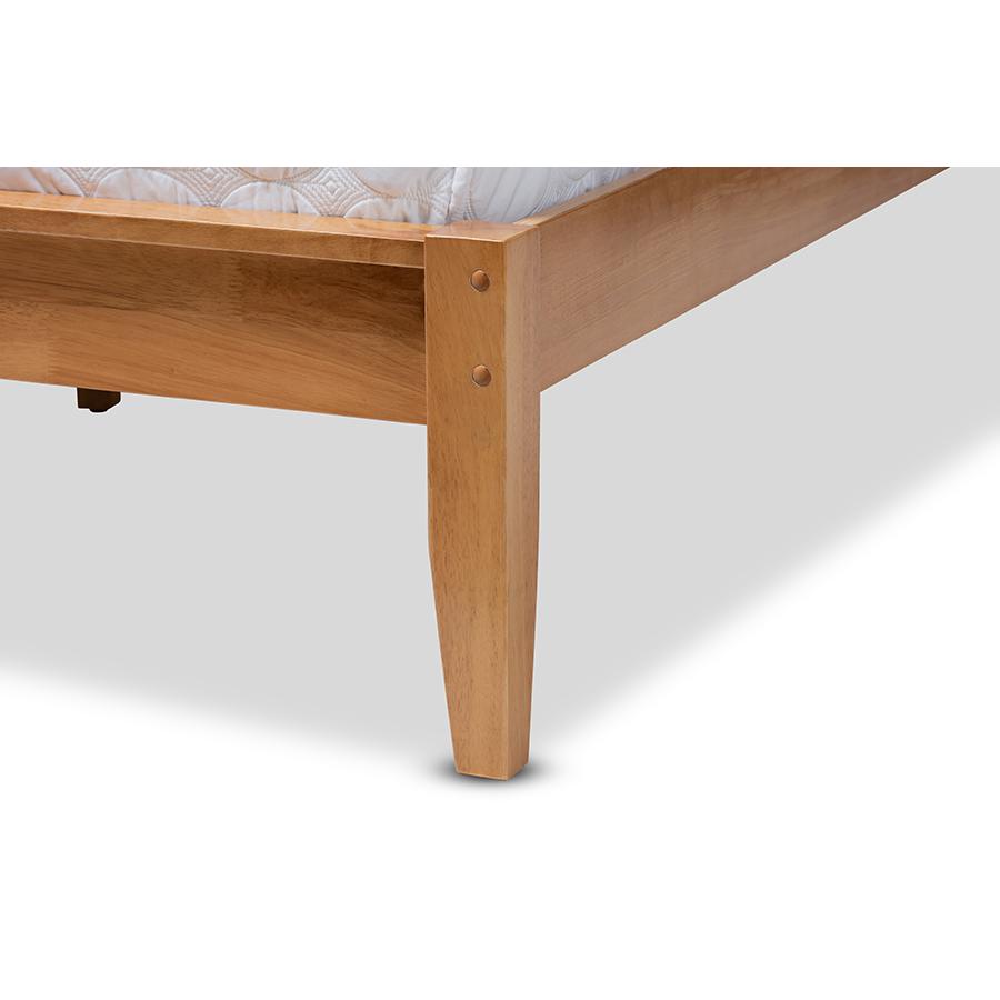 Marana Modern and Rustic Natural Oak and Pine Finished Wood King Size Platform Bed. Picture 6