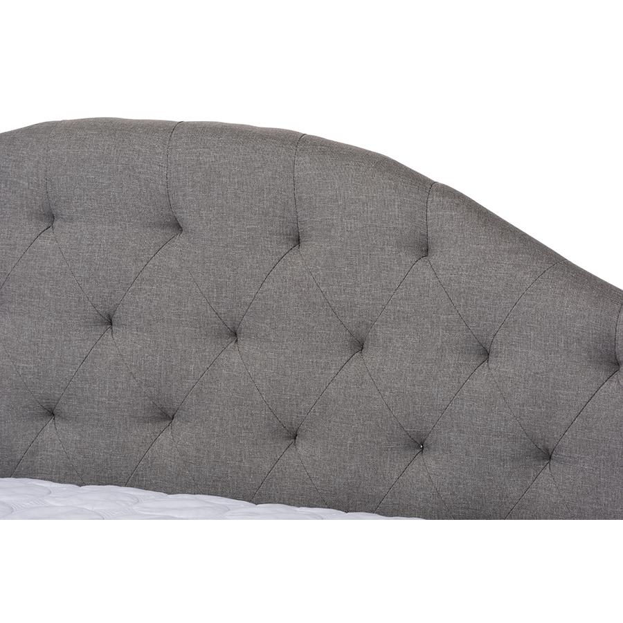 Eliza Modern and Contemporary Grey Fabric Upholstered Queen Size Daybed. Picture 4