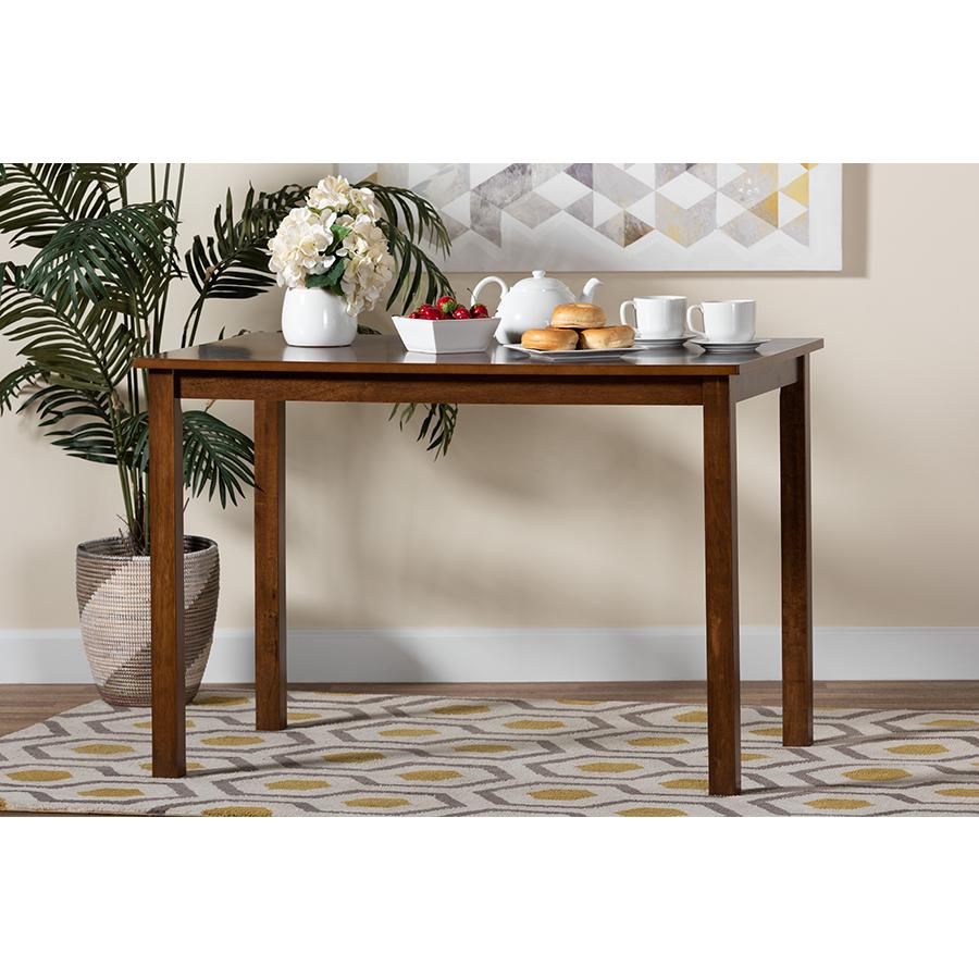 Baxton Studio Eveline Modern Walnut Brown Finished Wood 43-Inch Dining Table. Picture 19