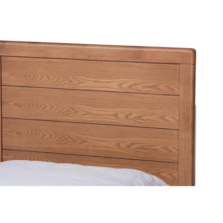 Walnut Brown Finished Wood Queen Size 3-Drawer Platform Storage Bed. Picture 6