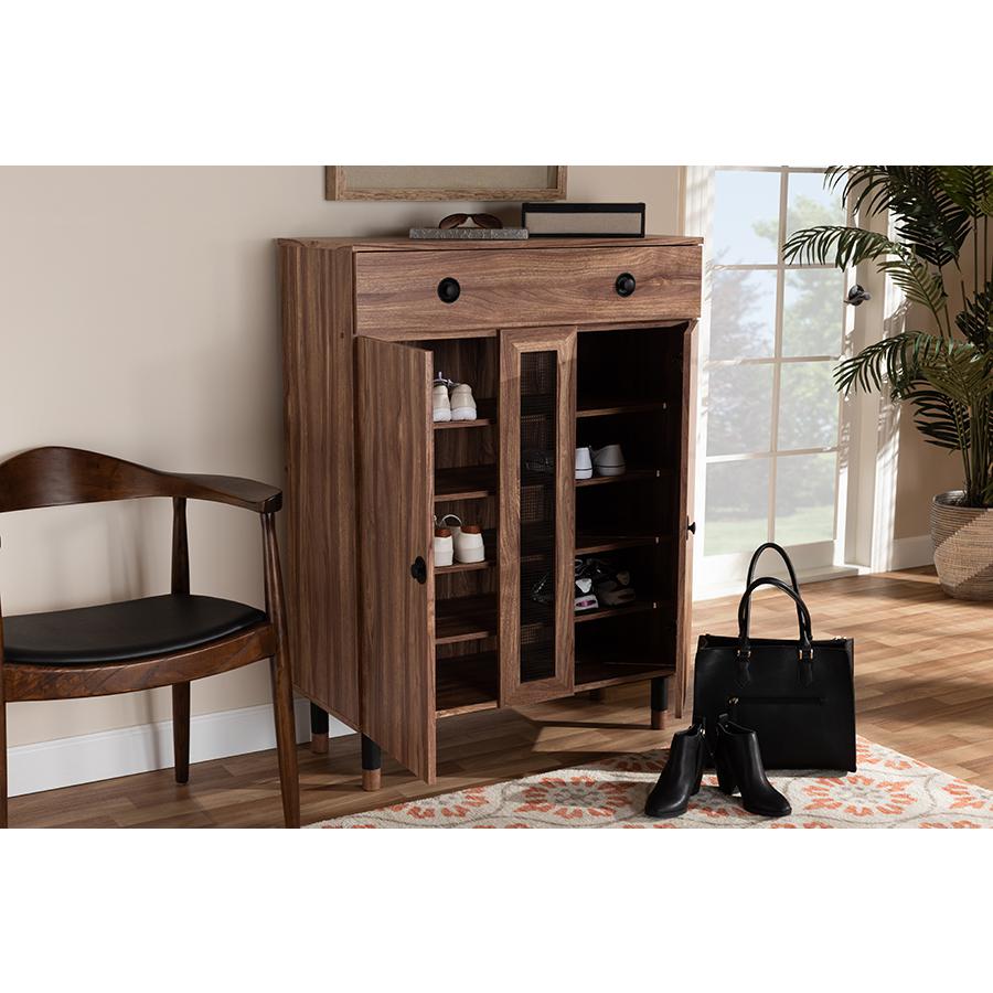2-Door Wood Entryway Shoe Storage Cabinet with Drawer. Picture 21