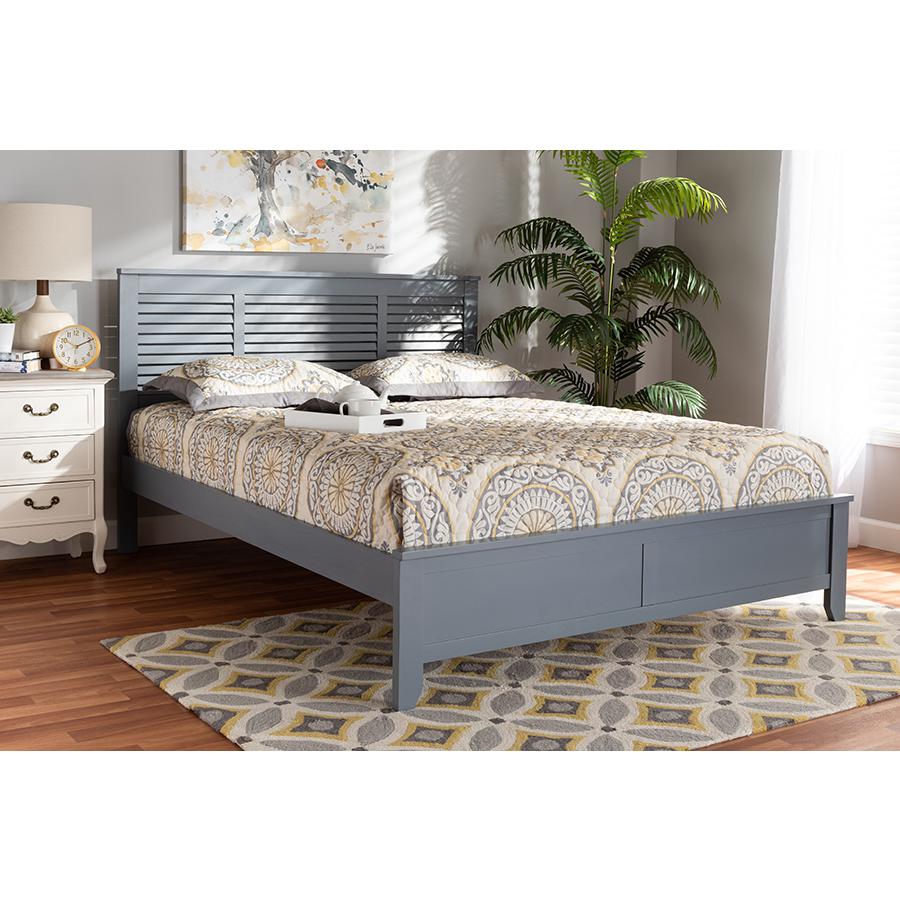 Adela Modern and Contemporary Grey Finished Wood Full Size Platform Bed. Picture 19