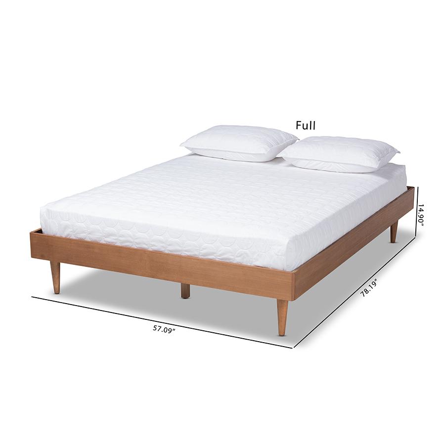Baxton Studio Rina Mid-Century Modern Ash Wanut Finished Queen Size Wood Bed Frame. Picture 8