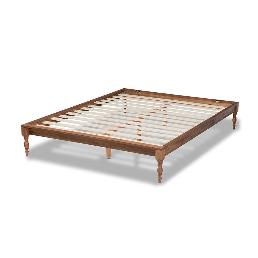 Baxton Studio Romy Vintage French Inspired Ash Wanut Finished Queen Size Wood Bed Frame. Picture 4