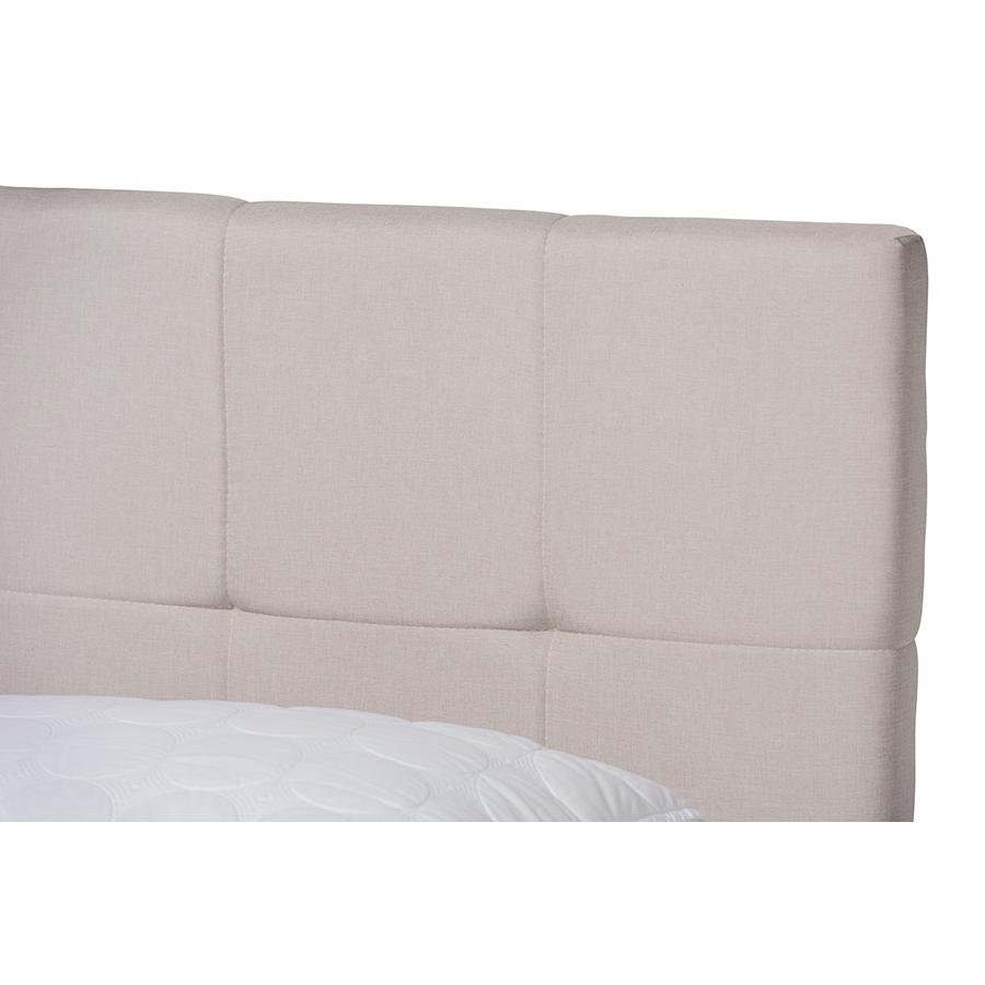 Baxton Studio Netti Beige Fabric Upholstered 2-Drawer King Size Platform Storage Bed. Picture 6