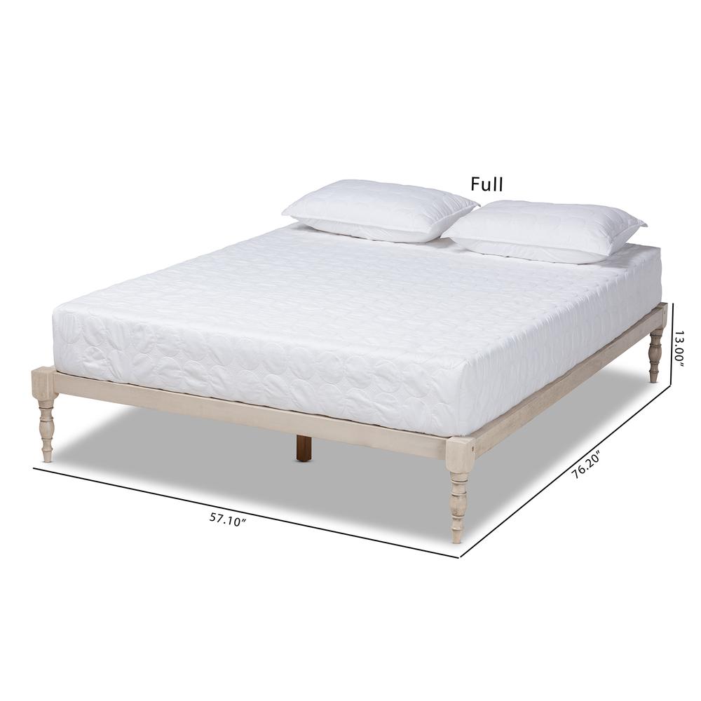Baxton Studio Iseline Modern and Contemporary Antique White Finished Wood Queen Size Platform Bed Frame. Picture 17