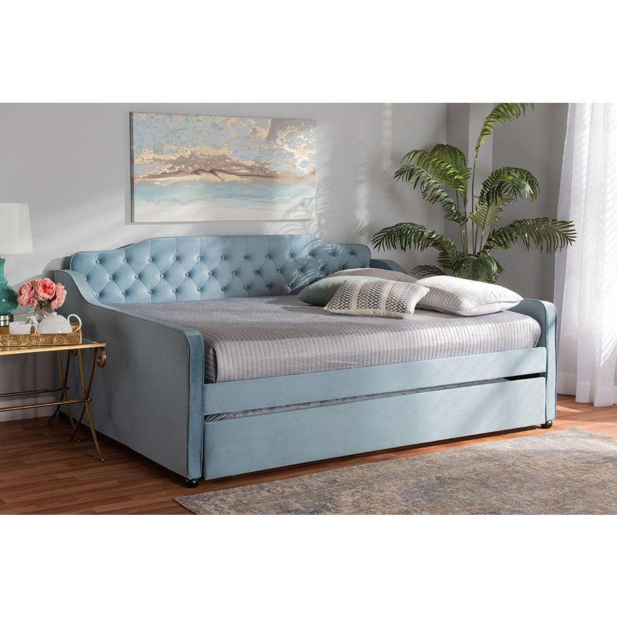 Button Tufted Queen Size Daybed with Trundle. Picture 8