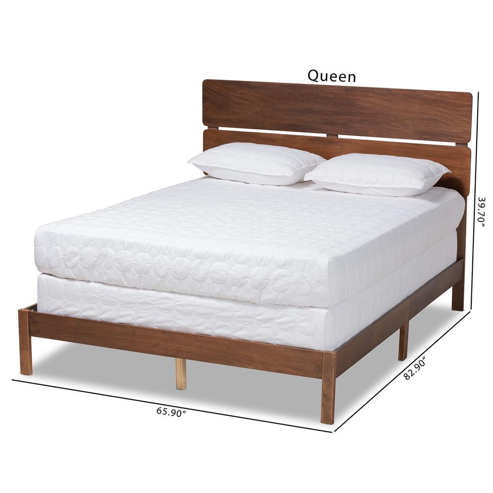Anthony Modern and Contemporary Walnut Brown Finished Wood Queen Size Panel Bed. Picture 19