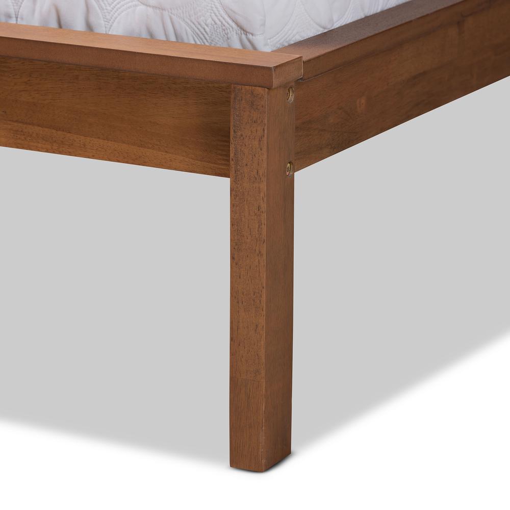 Giuseppe Modern and Contemporary Walnut Brown Finished Queen Size Platform Bed. Picture 15