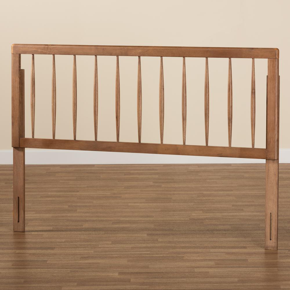 Valin Modern and Contemporary Ash Walnut Finished Wood Queen Size Headboard. Picture 12