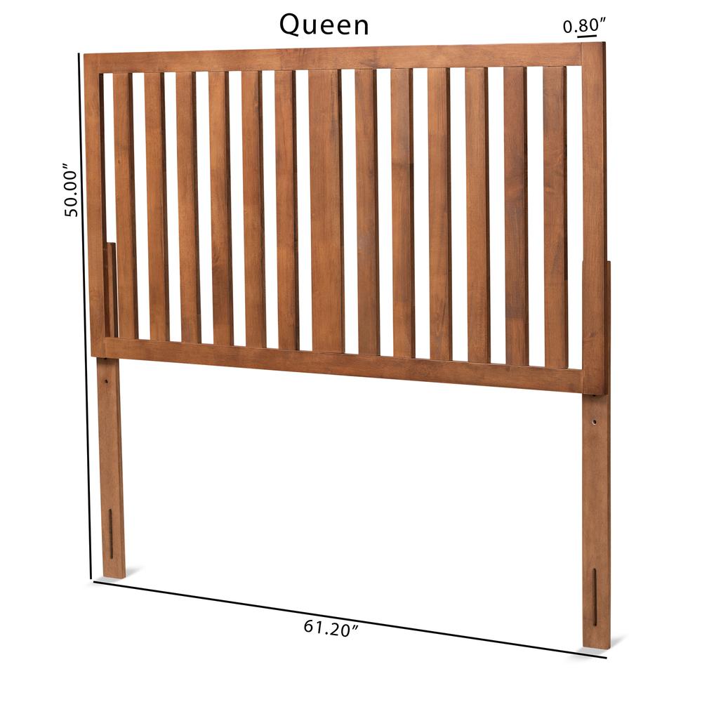 Oren Modern and Transitional Ash Walnut Finished Wood Queen Size Headboard. Picture 14