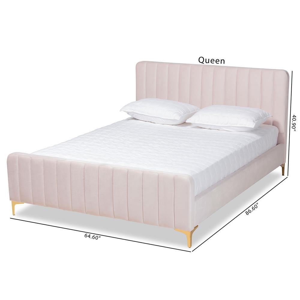 Gold Finished Queen Size Platform Bed. Picture 19