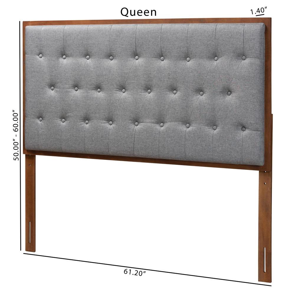 Walnut Brown Finished Wood Queen size Headboard. Picture 16