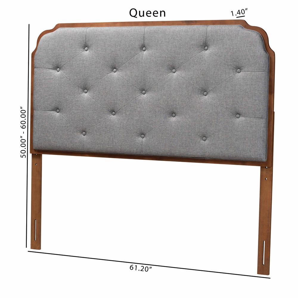Walnut Brown Finished Wood Queen Size Headboard. Picture 16