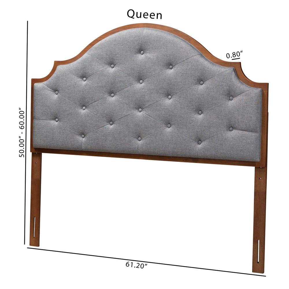 Walnut Brown Finished Wood Queen Size Headboard. Picture 16