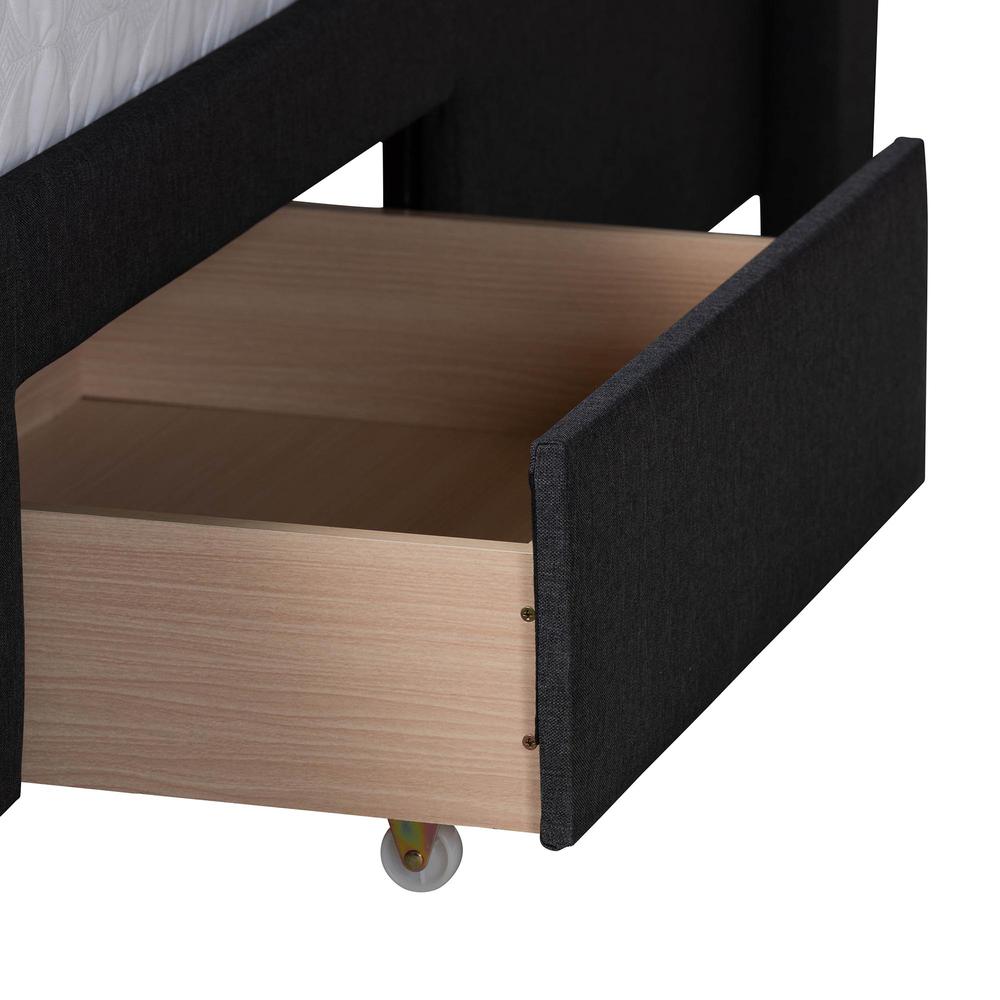 Dark Brown Finished Wood Queen Size 3-Drawer Storage Platform Bed. Picture 16