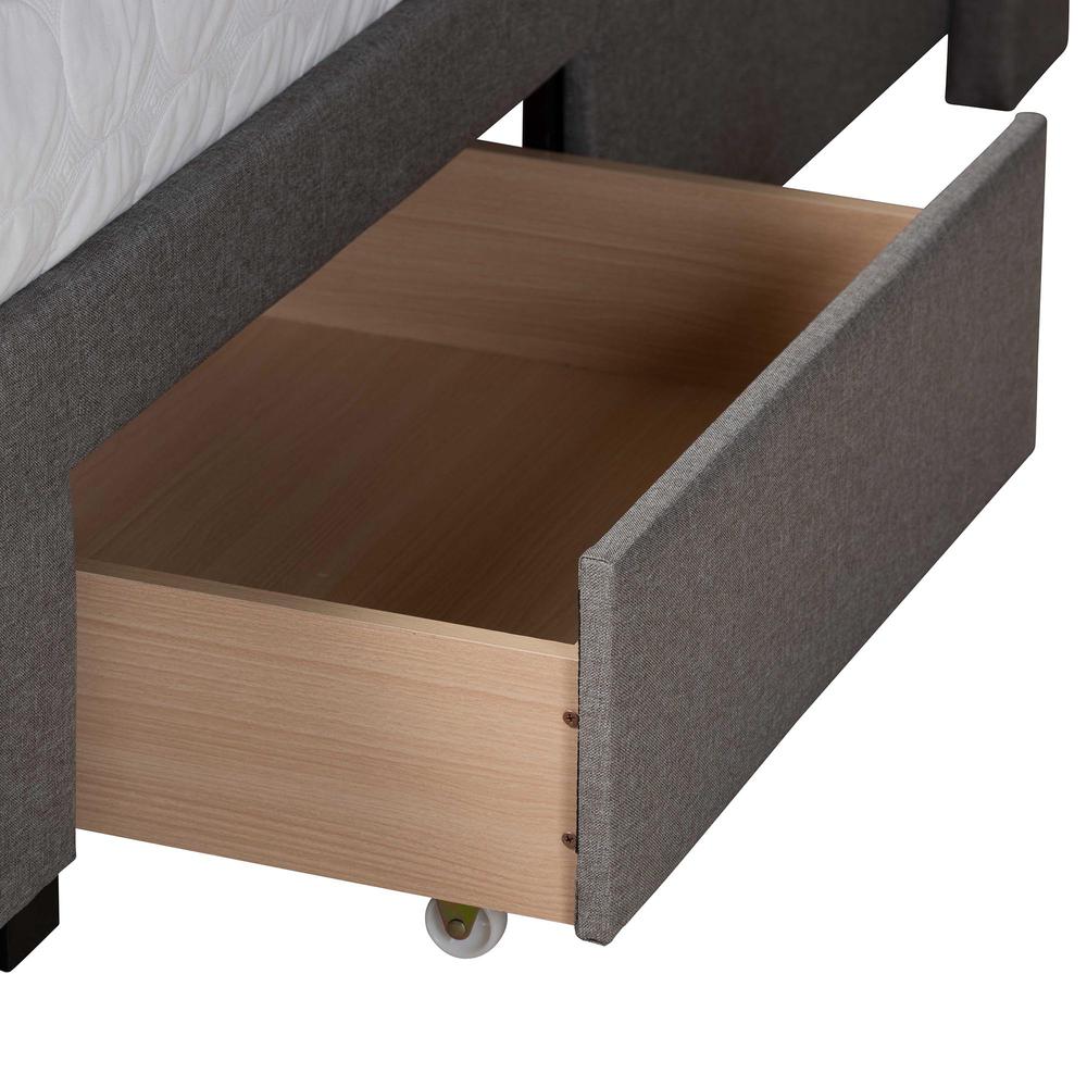 Dark Brown Finished Wood Queen Size 3-Drawer Storage Platform Bed. Picture 16