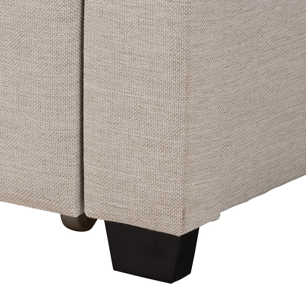 Transitional Beige Fabric Queen Size 3-Drawer Storage Platform Bed. Picture 22