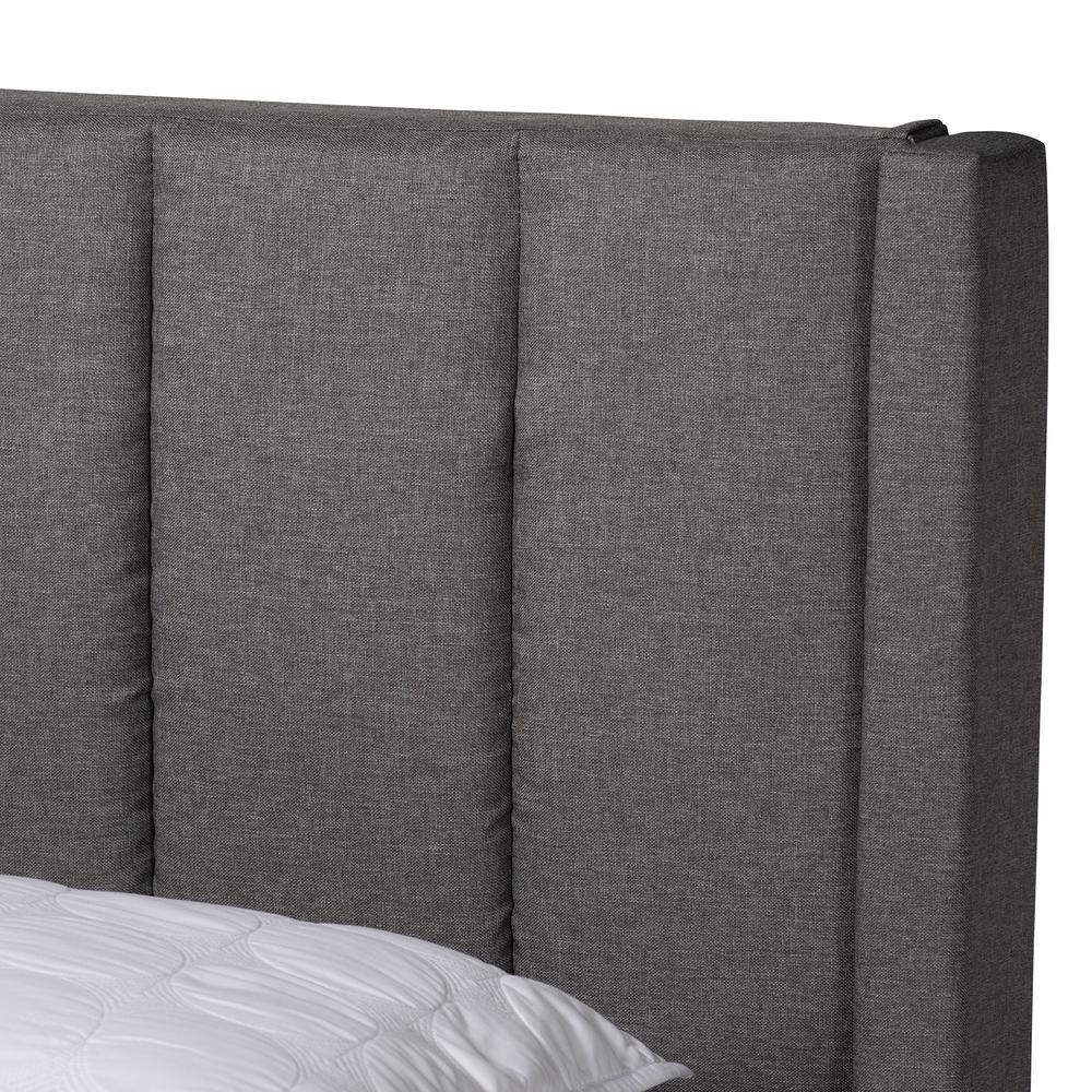 Transitional Grey Fabric Queen Size 3-Drawer Storage Platform Bed. Picture 20