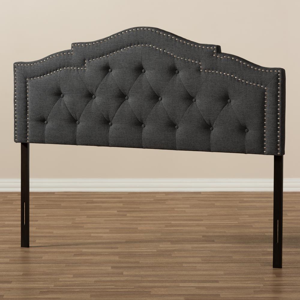 Baxton Studio Edith Modern and Contemporary Dark Grey Fabric King Size Headboard. Picture 11