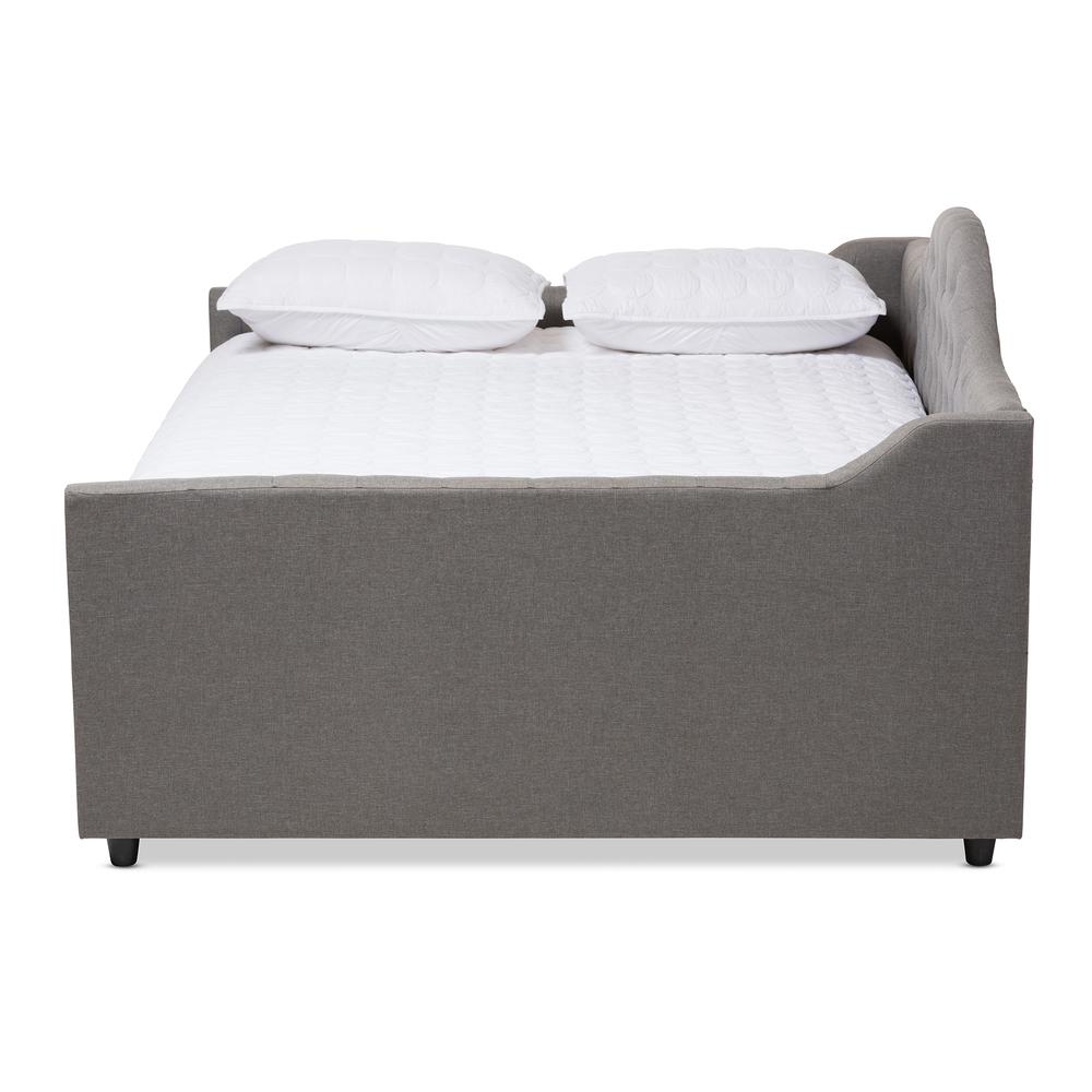 Eliza Modern and Contemporary Grey Fabric Upholstered Queen Size Daybed. Picture 10