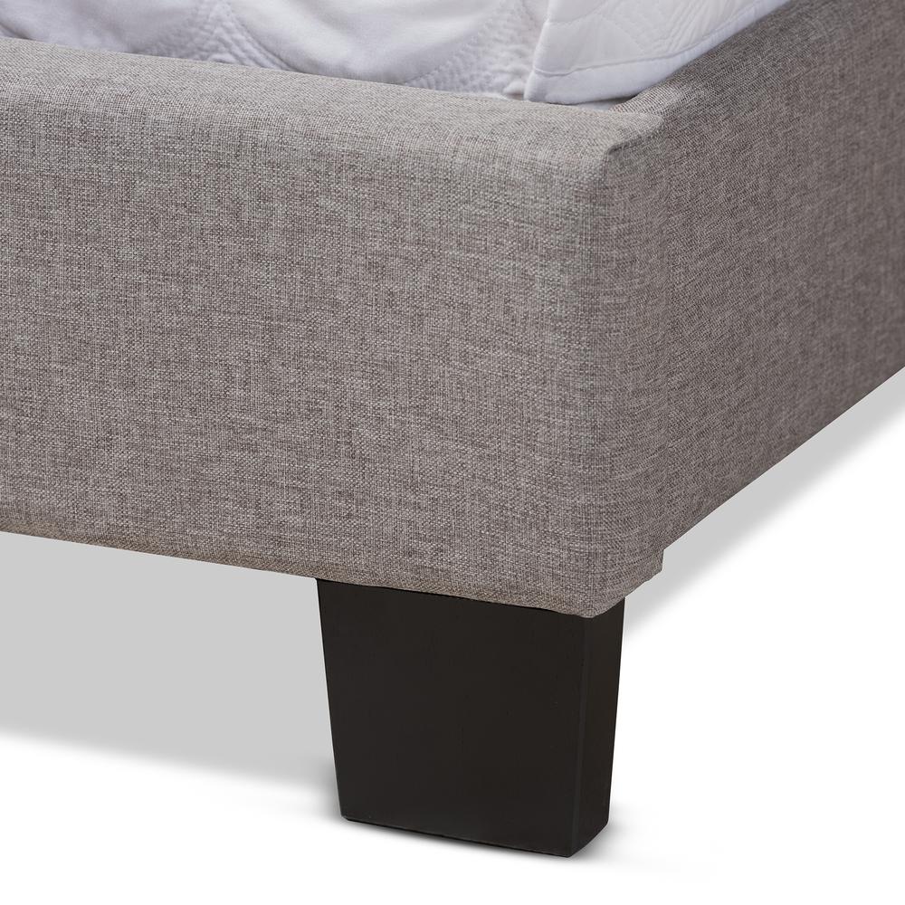 Lisette Modern and Contemporary Grey Fabric Upholstered King Size Bed. Picture 12