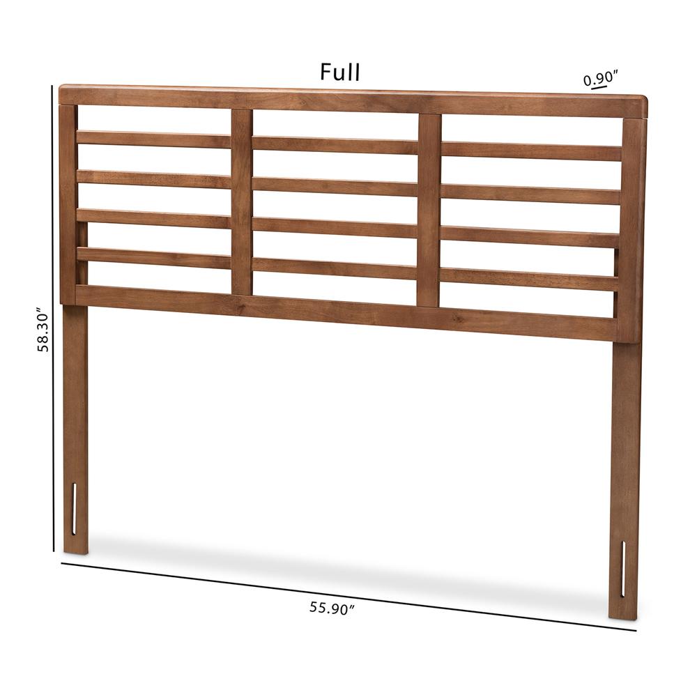 Walnut Brown Finished Wood Queen Size Open Slat Headboard. Picture 14