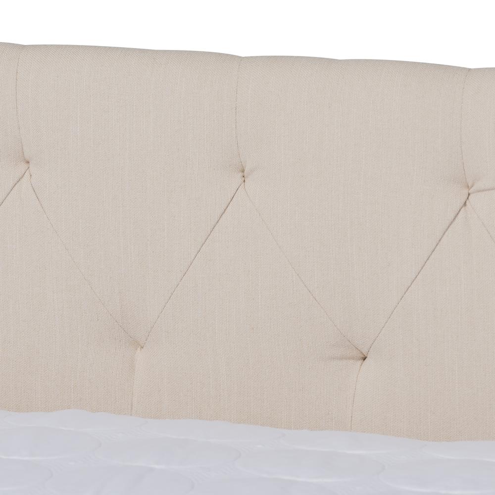 Beige Fabric Upholstered Queen Size Daybed with Roll-Out Trundle Bed. Picture 18