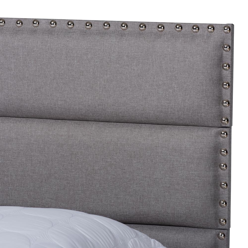 Ansa Modern and Contemporary Grey Fabric Upholstered Queen Size Bed. Picture 14
