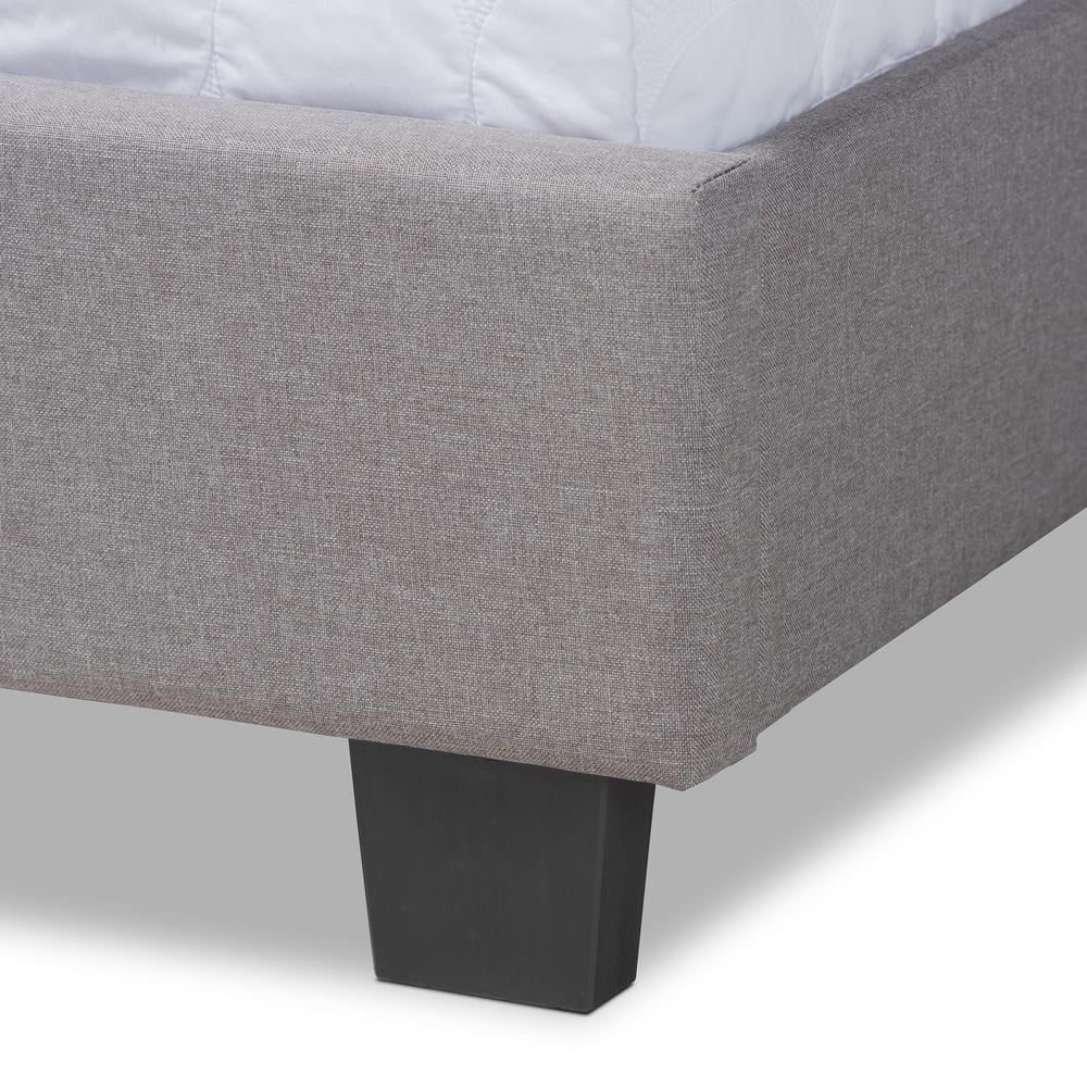 Ansa Modern and Contemporary Grey Fabric Upholstered Queen Size Bed. Picture 15