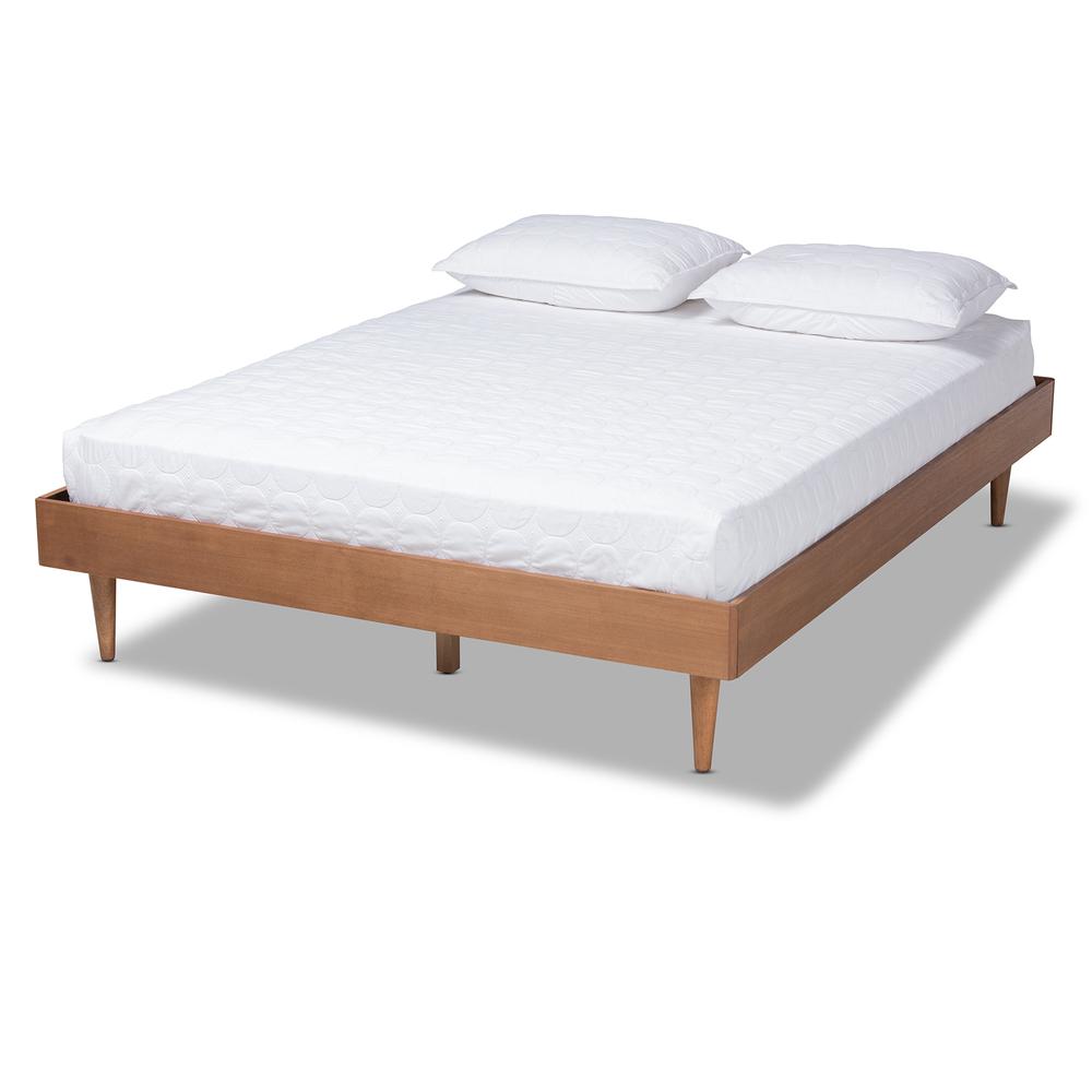 Baxton Studio Rina Mid-Century Modern Ash Wanut Finished Queen Size Wood Bed Frame. Picture 12