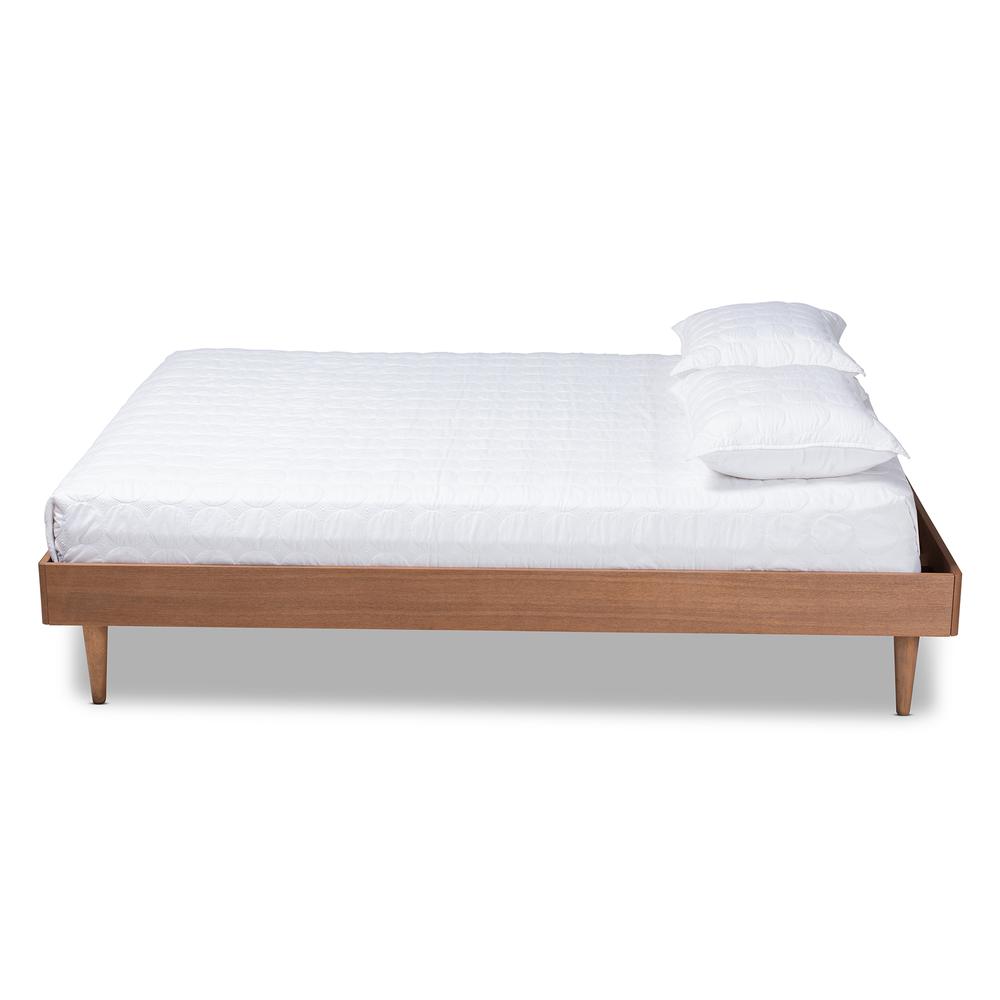 Baxton Studio Rina Mid-Century Modern Ash Wanut Finished Queen Size Wood Bed Frame. Picture 13
