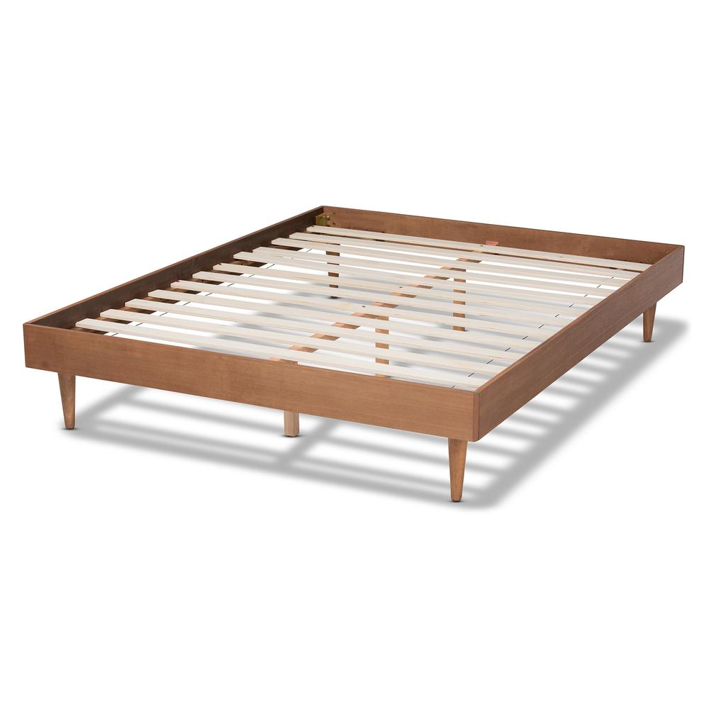 Baxton Studio Rina Mid-Century Modern Ash Wanut Finished Queen Size Wood Bed Frame. Picture 14