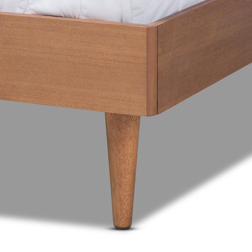 Baxton Studio Rina Mid-Century Modern Ash Wanut Finished Queen Size Wood Bed Frame. Picture 15