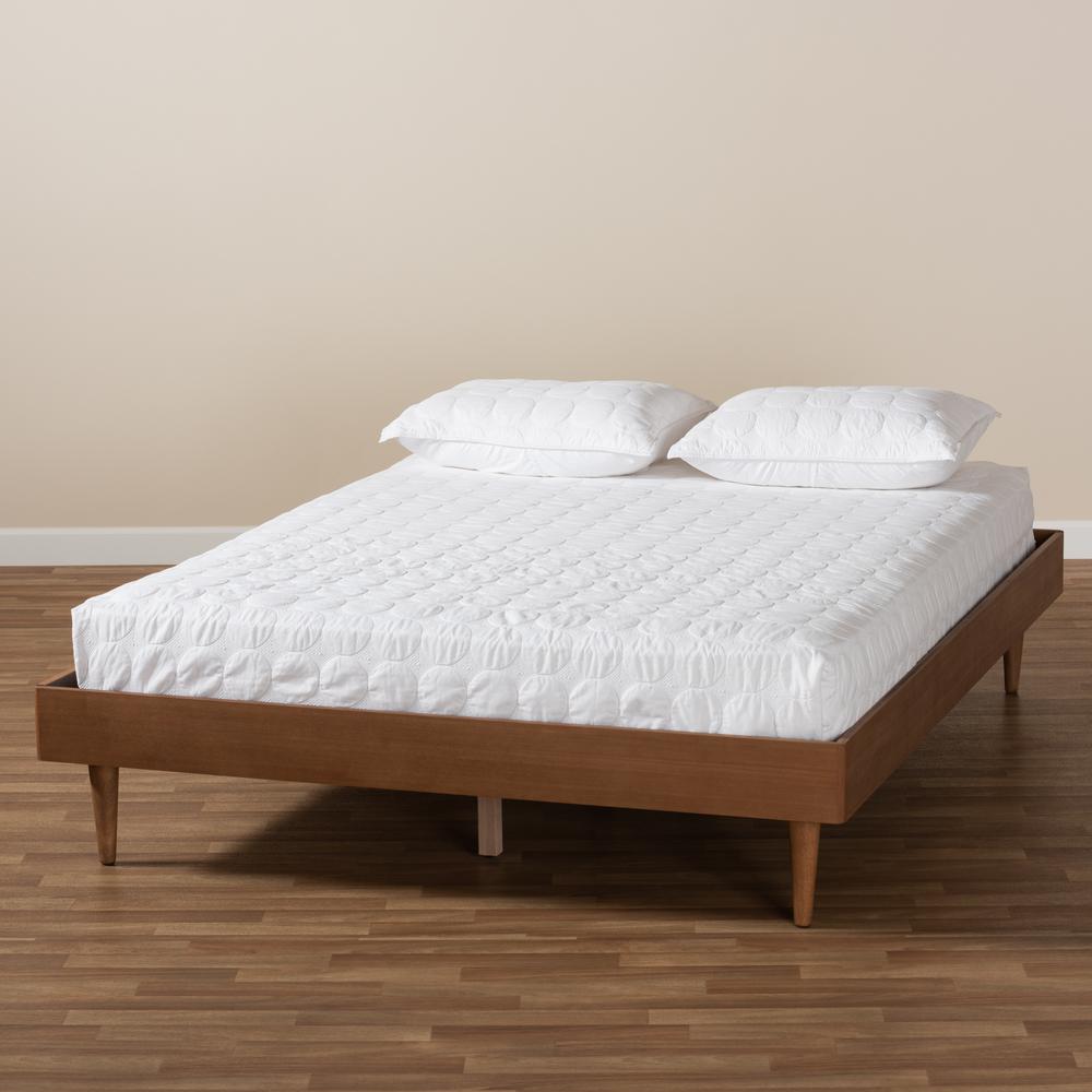 Baxton Studio Rina Mid-Century Modern Ash Wanut Finished Queen Size Wood Bed Frame. Picture 17