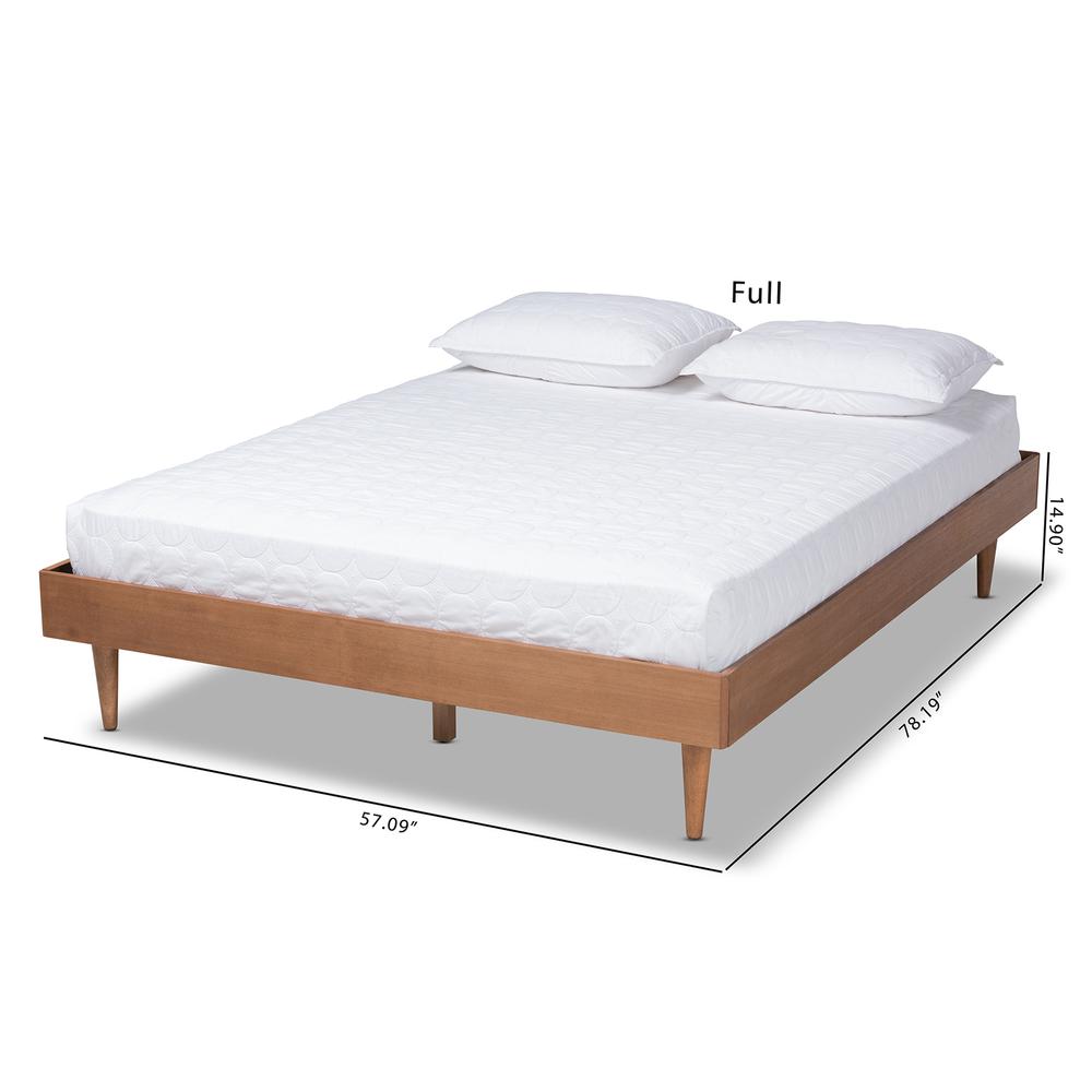 Baxton Studio Rina Mid-Century Modern Ash Wanut Finished Queen Size Wood Bed Frame. Picture 18