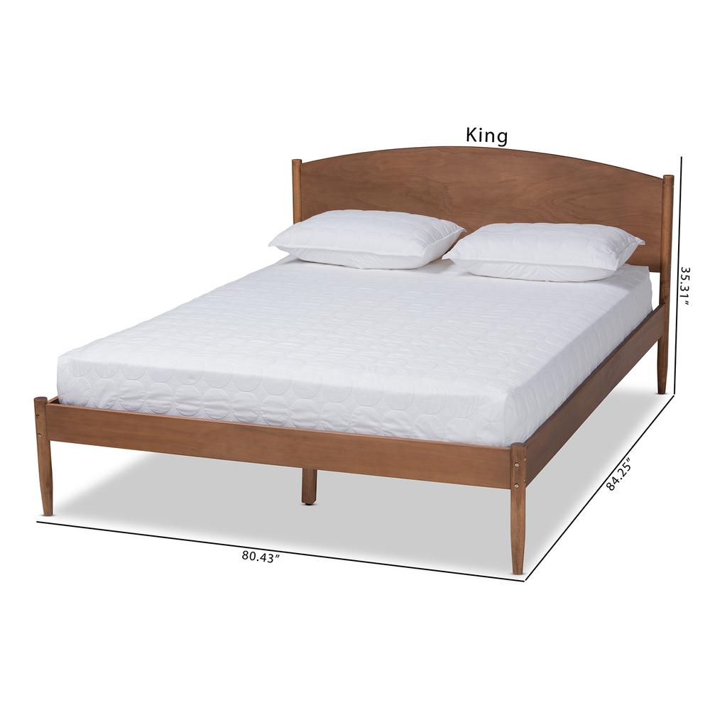 Baxton Studio Leanora Mid-Century Modern Ash Wanut Finished Queen Size Wood Platform Bed. Picture 22