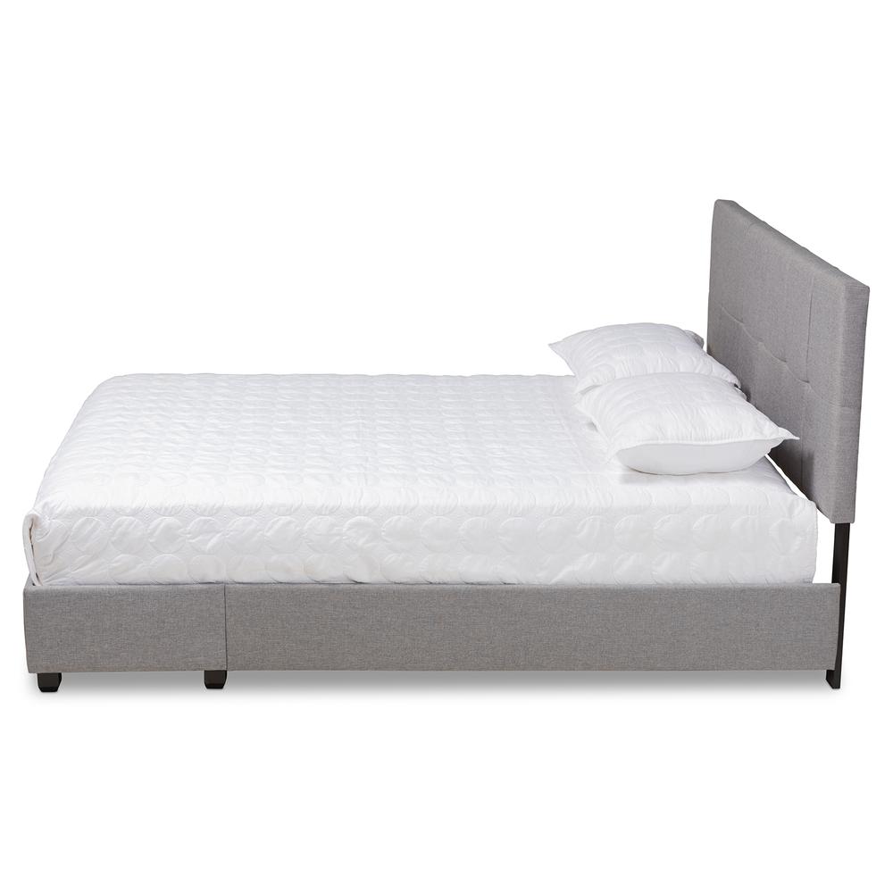 Baxton Studio Netti Light Grey Fabric Upholstered 2-Drawer King Size Platform Storage Bed. Picture 16