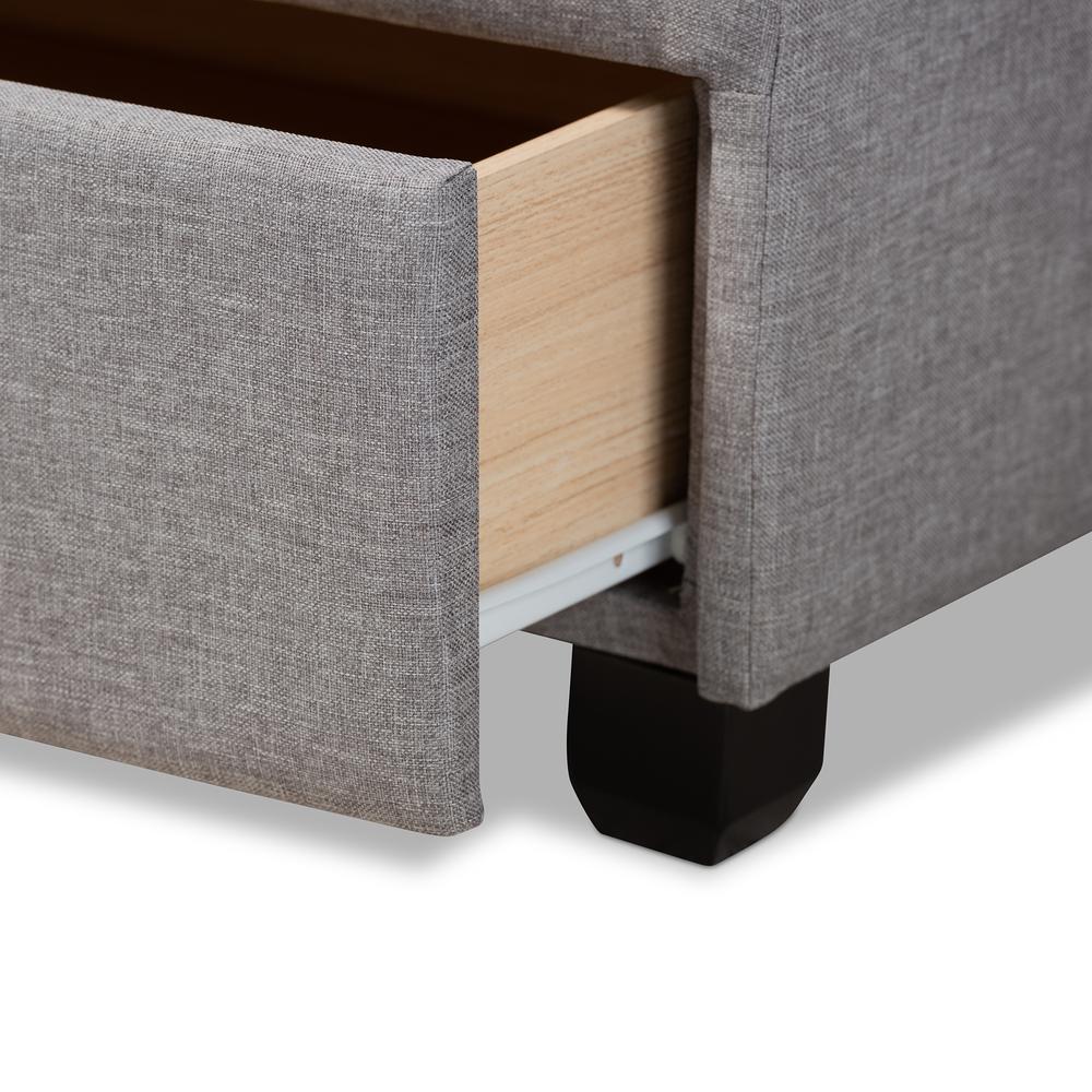 Baxton Studio Netti Light Grey Fabric Upholstered 2-Drawer King Size Platform Storage Bed. Picture 20