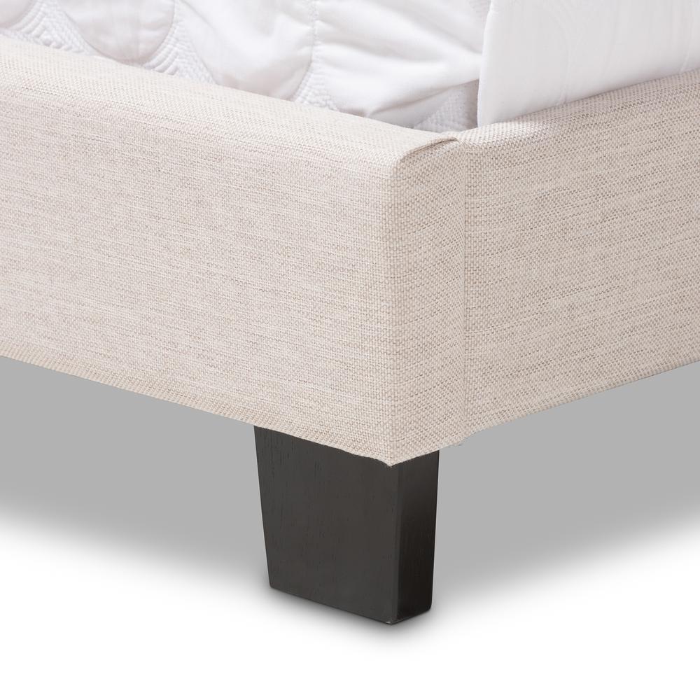 Willis Modern and Contemporary Light Beige Fabric Upholstered Queen Size Bed. Picture 13